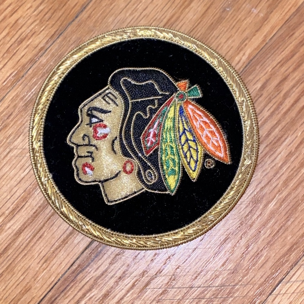 Rare vintage Chicago Blackhawks yacht patch pin. Brand new, stunning.